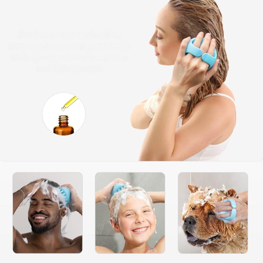Massage Cuir Chevelu - ScalpEase™ - Bleu