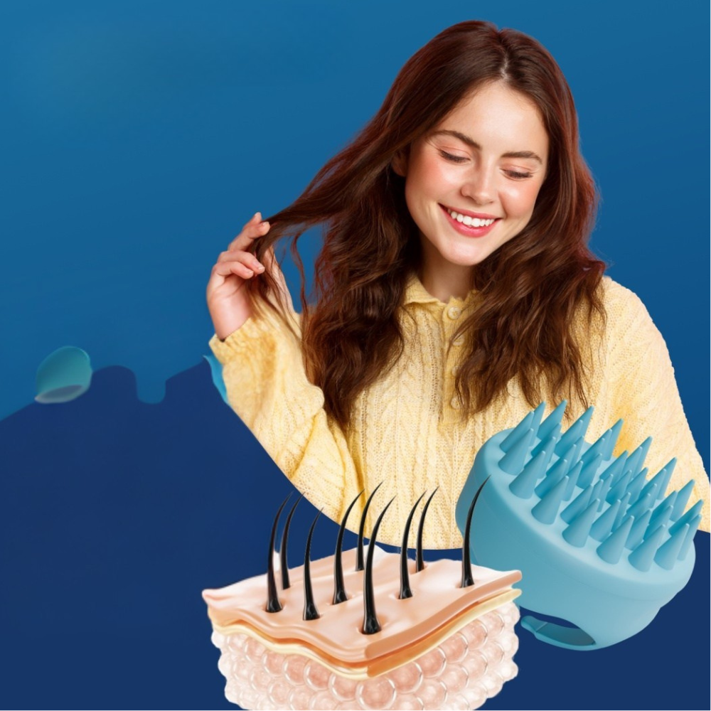 Massage Cuir Chevelu - ScalpEase™ - Bleu