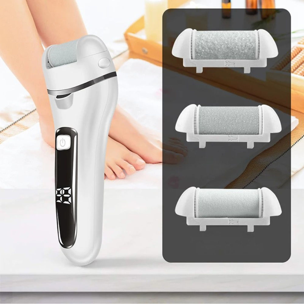 Râpe pour Pieds Électrique - PediPro™ - Blanc Argenté