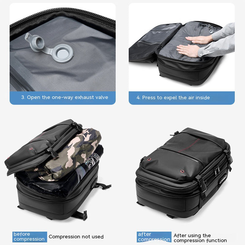 Sac à dos voyage compression imperméable antivol | VacPack™