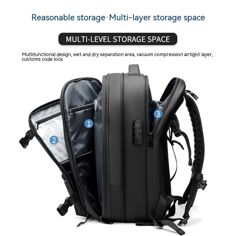 Sac à dos voyage compression imperméable antivol | VacPack™