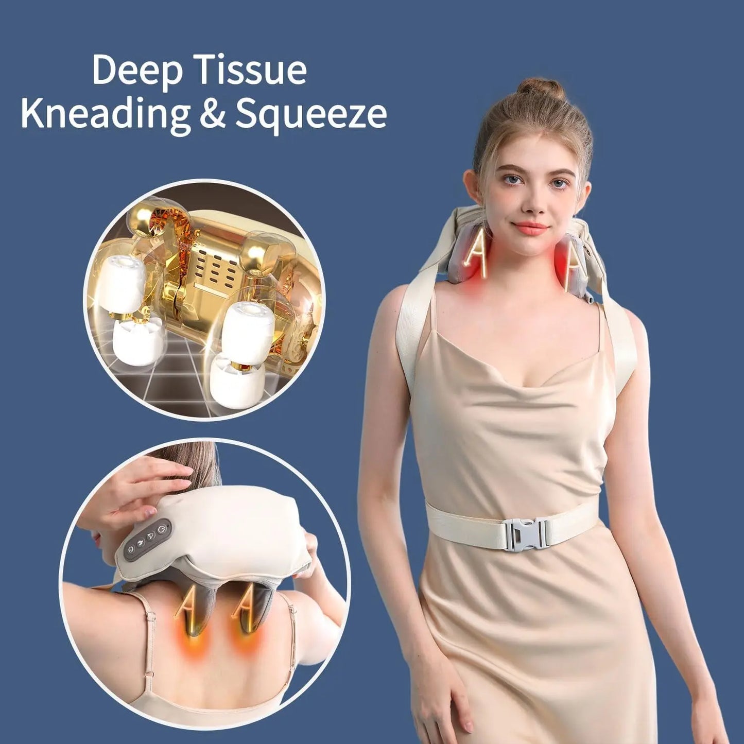 Massager Shiatsu Cou et Épaules – Massage Profond avec Chaleur pour Soulagement de la Douleur