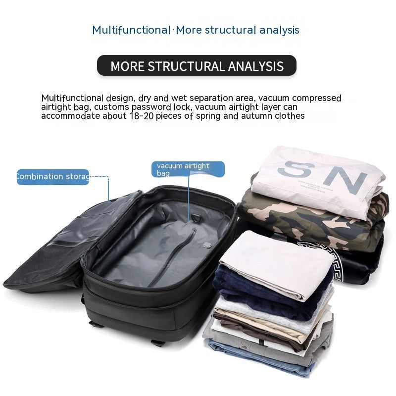 Sac à dos voyage compression imperméable antivol | VacPack™