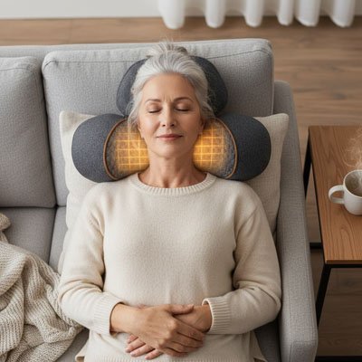 ccessoire bien-être performant et facile d’usage avec arrêt automatique, technologie chaleur + vibration et design compact.