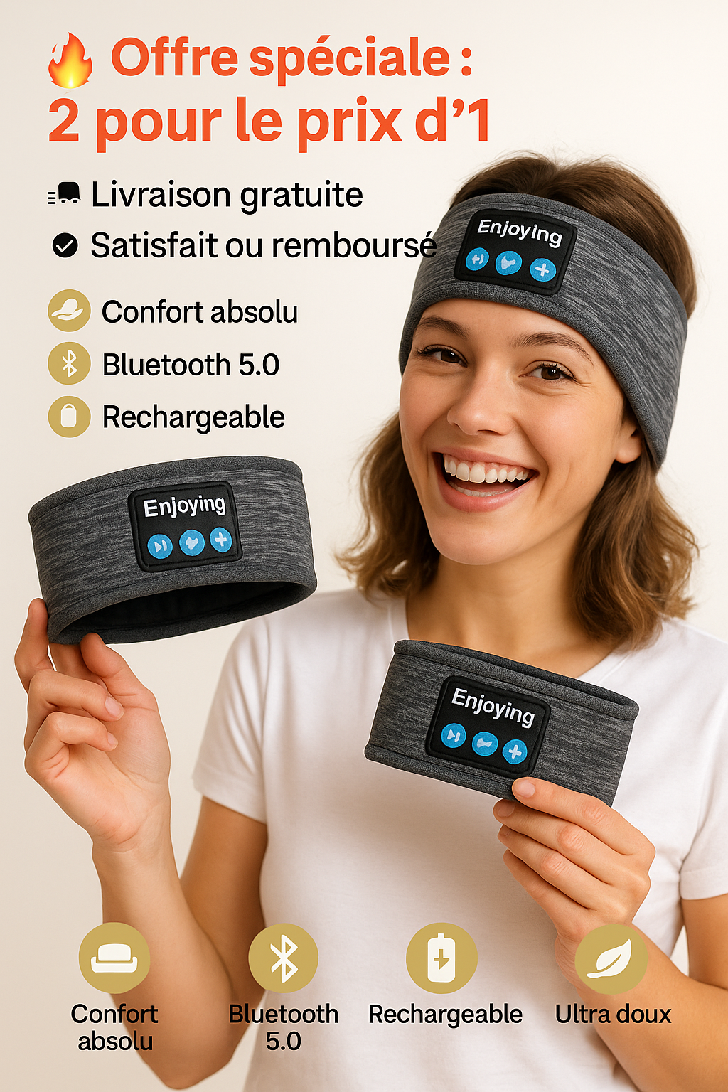 Bandeau Ecouteur - SleepTune™